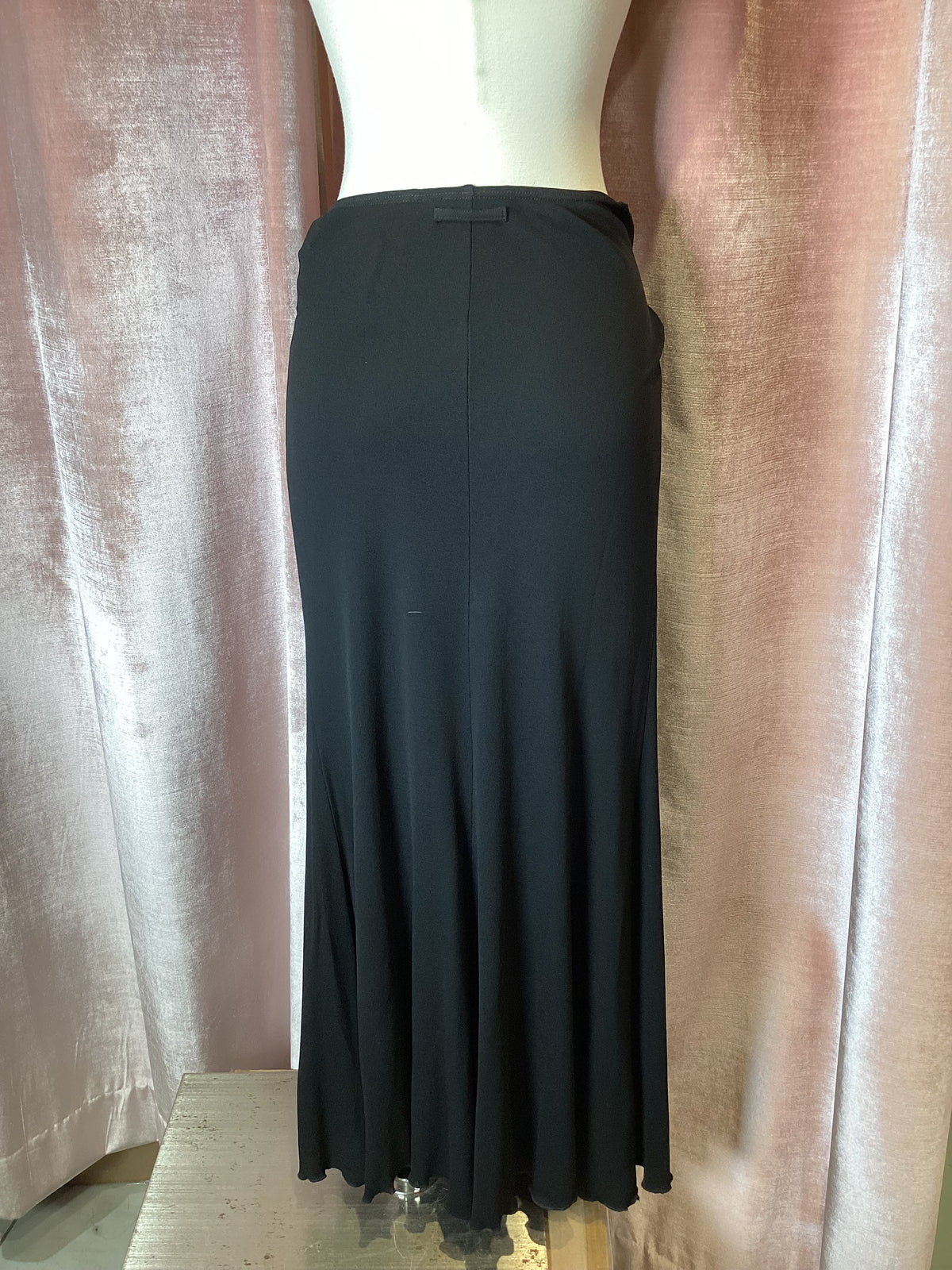 Vintage 90s y2k Jean Paul Gaultier jersey black maxi skirt