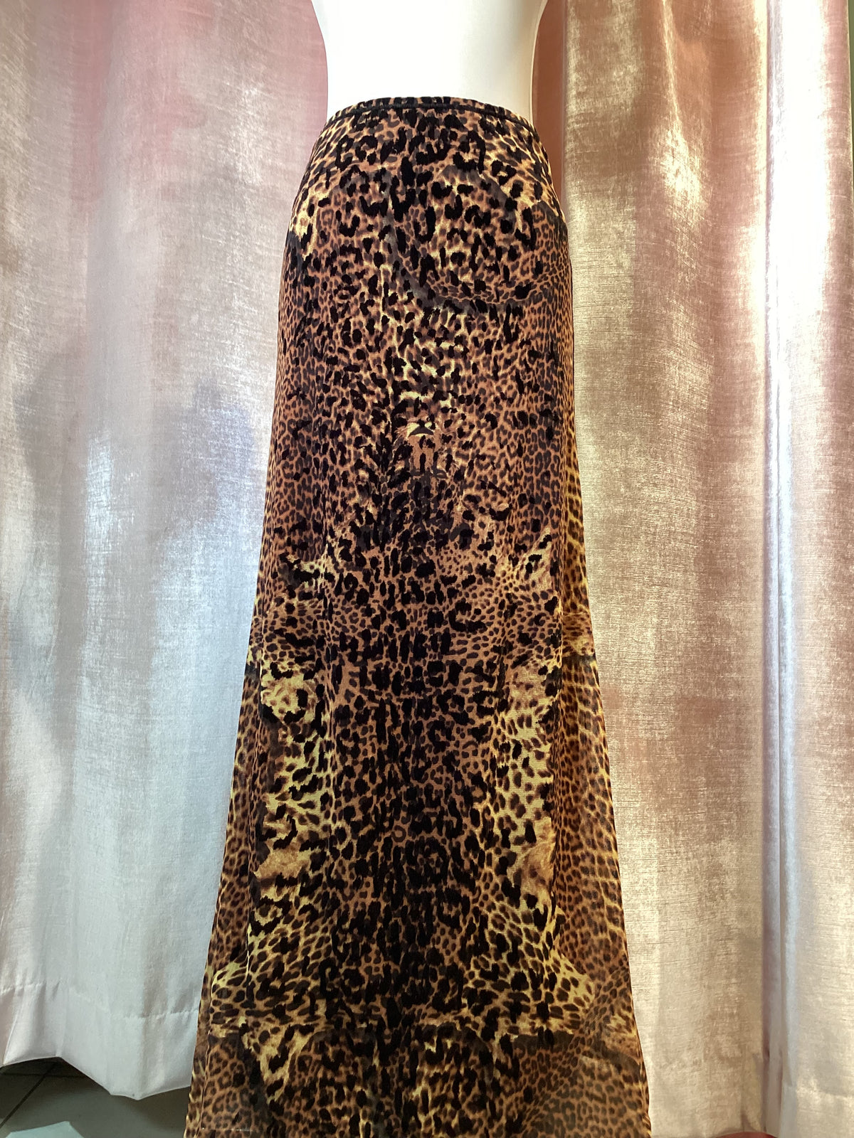 Y2K 90s Jean Paul Gaultier Maille Animal Print Mesh Maxi Skirt