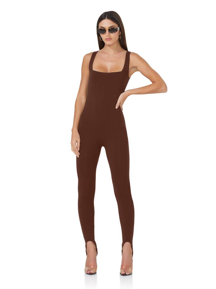 Avery Stirrup Jumpsuit Onepiece Catsuit - Cappuccino