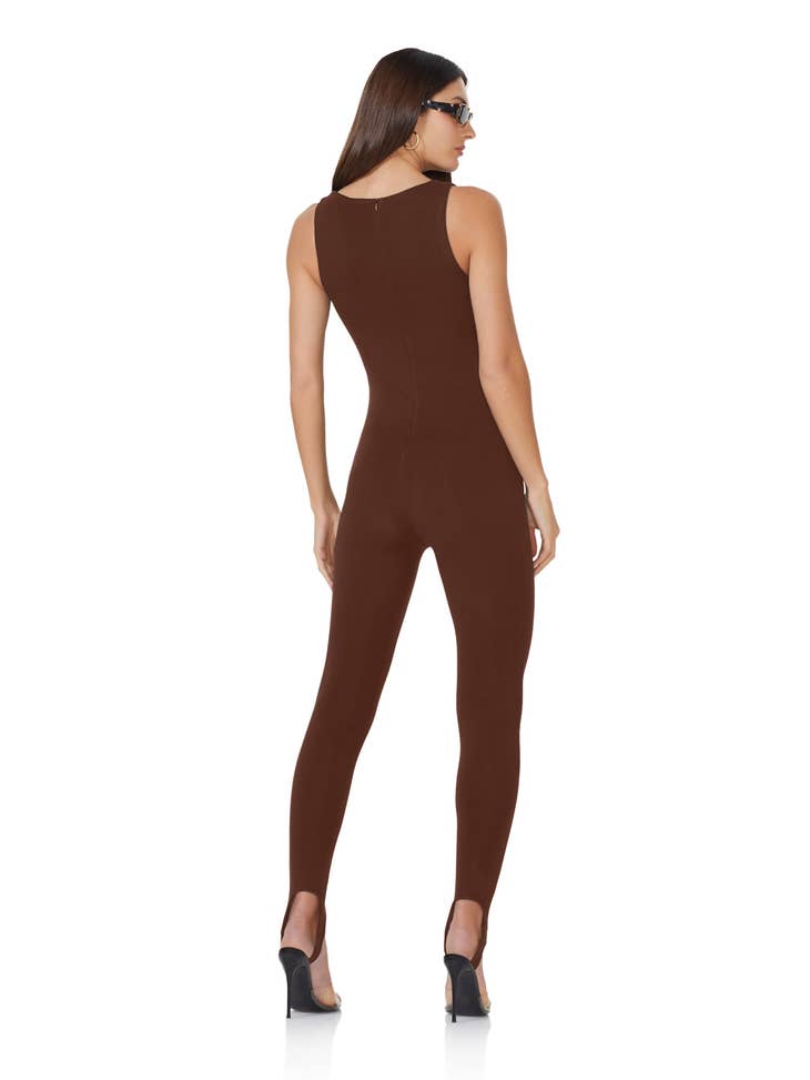 Avery Stirrup Jumpsuit Onepiece Catsuit - Cappuccino