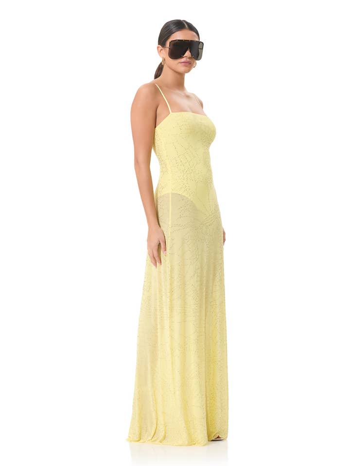 Shea Rhinestone Maxi Dress - Buttercup AD021236FB24 / Buttercup / M Shea Rhinestone Maxi Dress - Buttercup AD021236FB24 / Buttercup / M