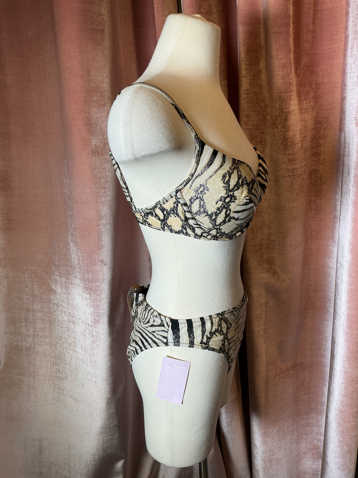 Vintage 90s Gottex Zebra Bikini Large