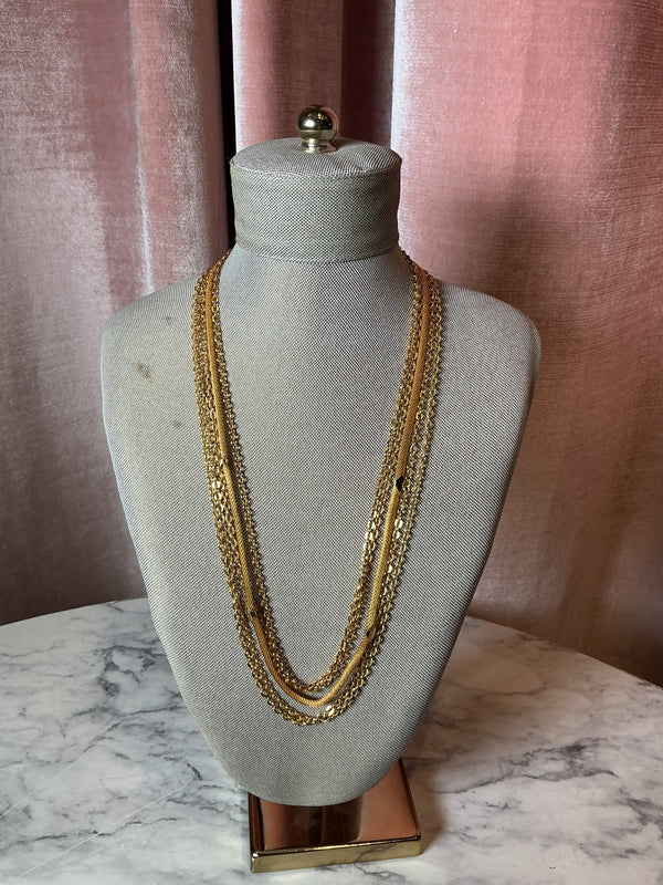 Vintage 1960s 4 strand chain necklace
