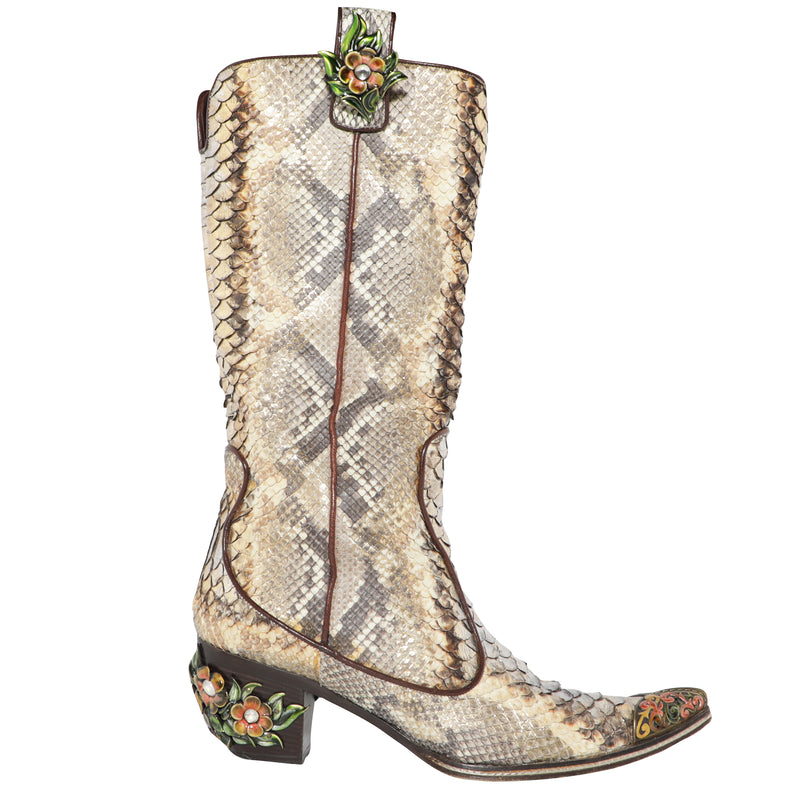 Y2K Roberto Cavalli Python Snakeskin Leather Cowboy Western Boots