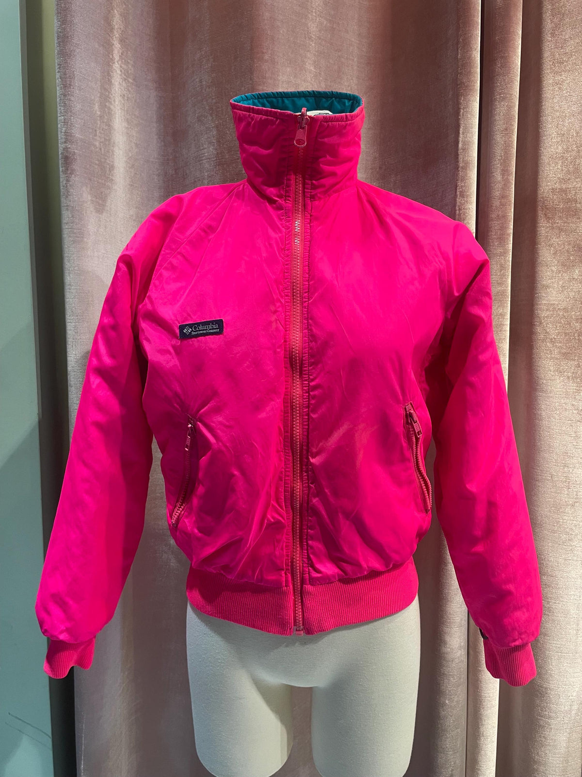 Vintage 80s Columbia Reversible Neon Ski Windbreaker Jacket