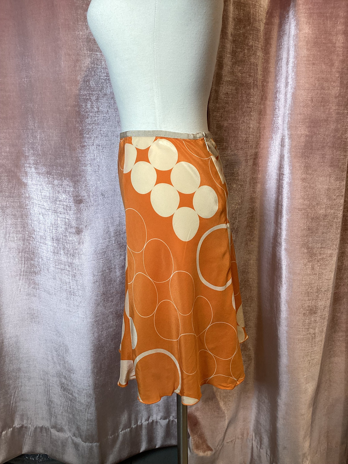 Y2K Bebe Silk circle a line skirt