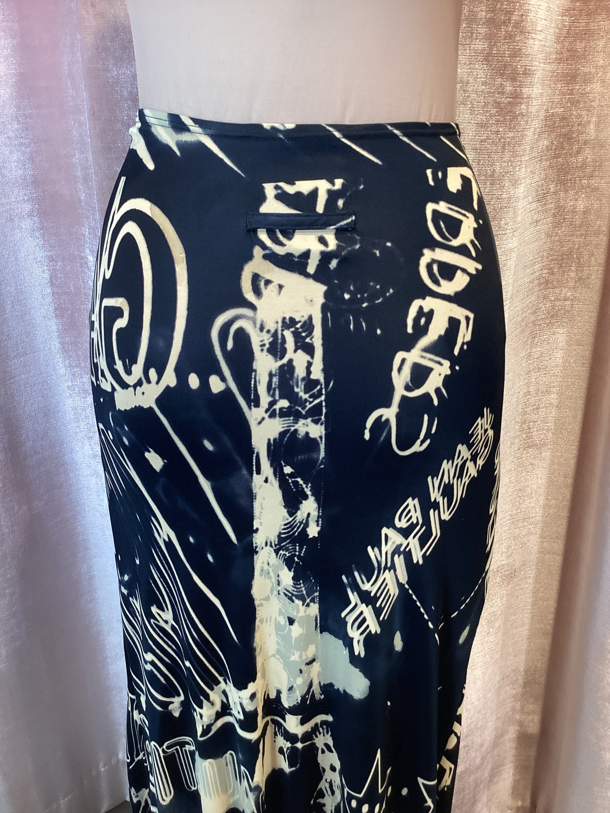 Y2K 1998 Jean Paul Gaultier Classique Paris Gaultier Print Jersey Maxi Skirt