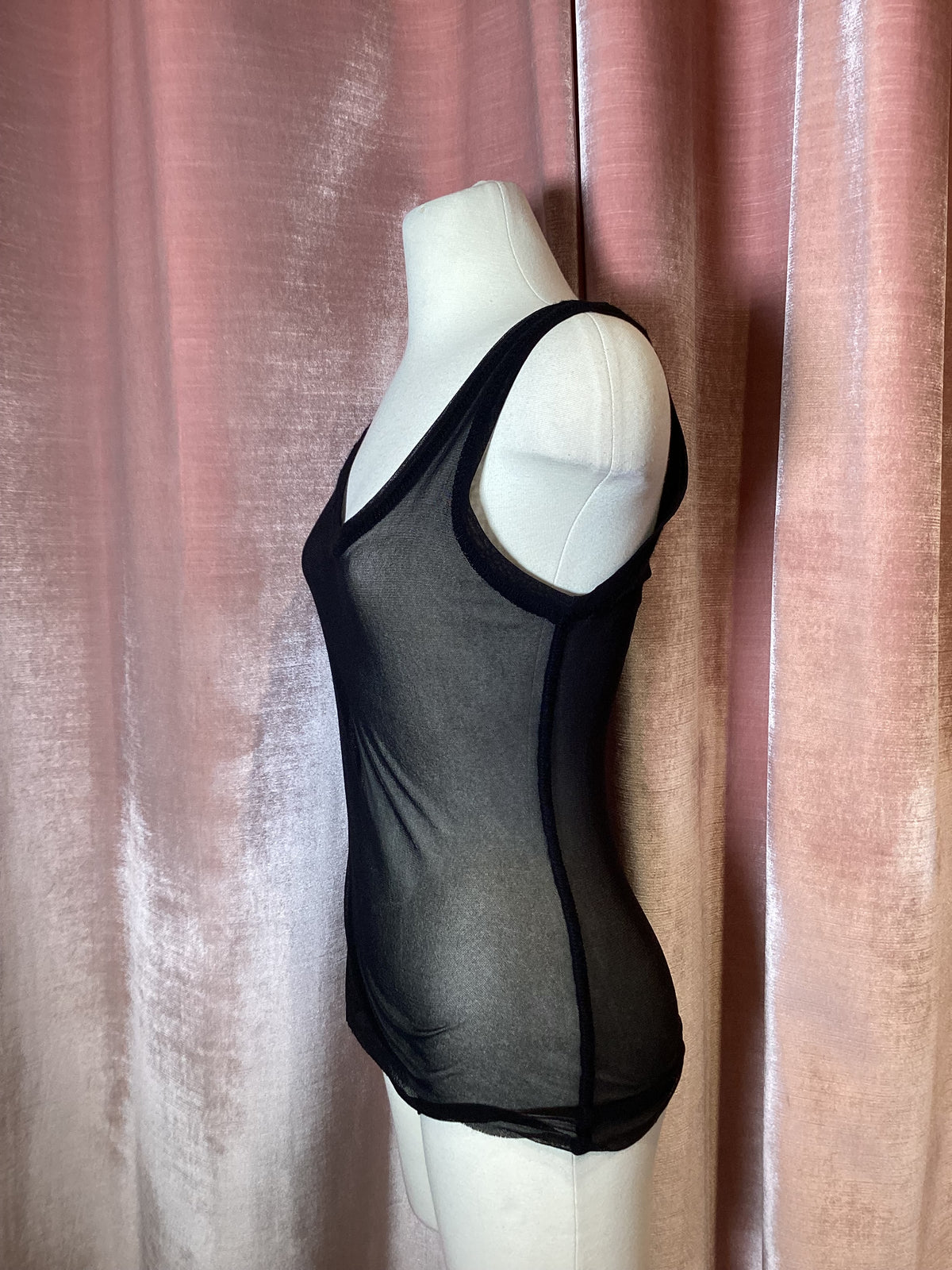 Vintage 90s y2k Jean Paul Gaultier maille sheer mesh tank top Medium