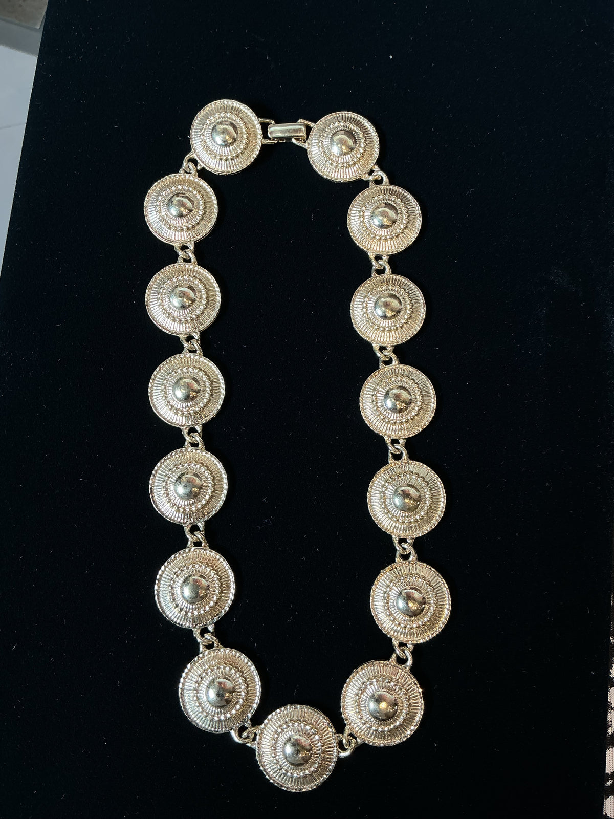 Vintage 1980s gold plated disc medallion chain necklace