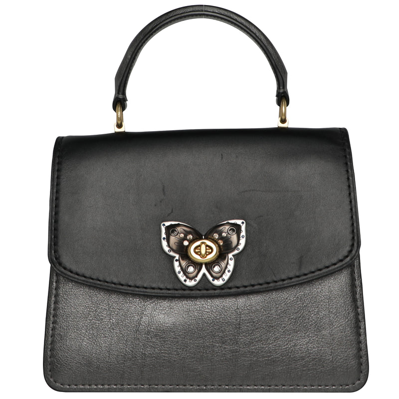 Coach Butterfly Top Handle Parker Crossbody Convertible Leather Purse Bag