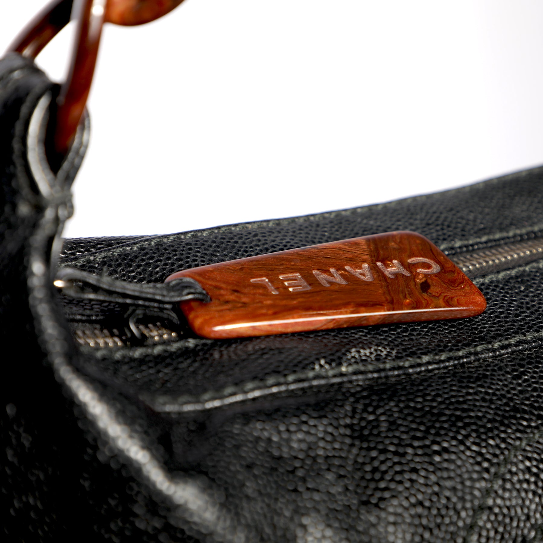 Y2K Chanel Brown Suede Leather Hobo Shoulder Bag w/ Tortoise Chain