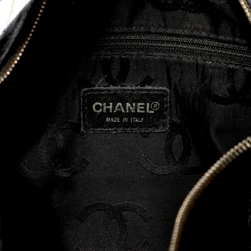 Vintage Early 2000s Chanel Caviar Tortoise Chain Strap Shoulder Bag