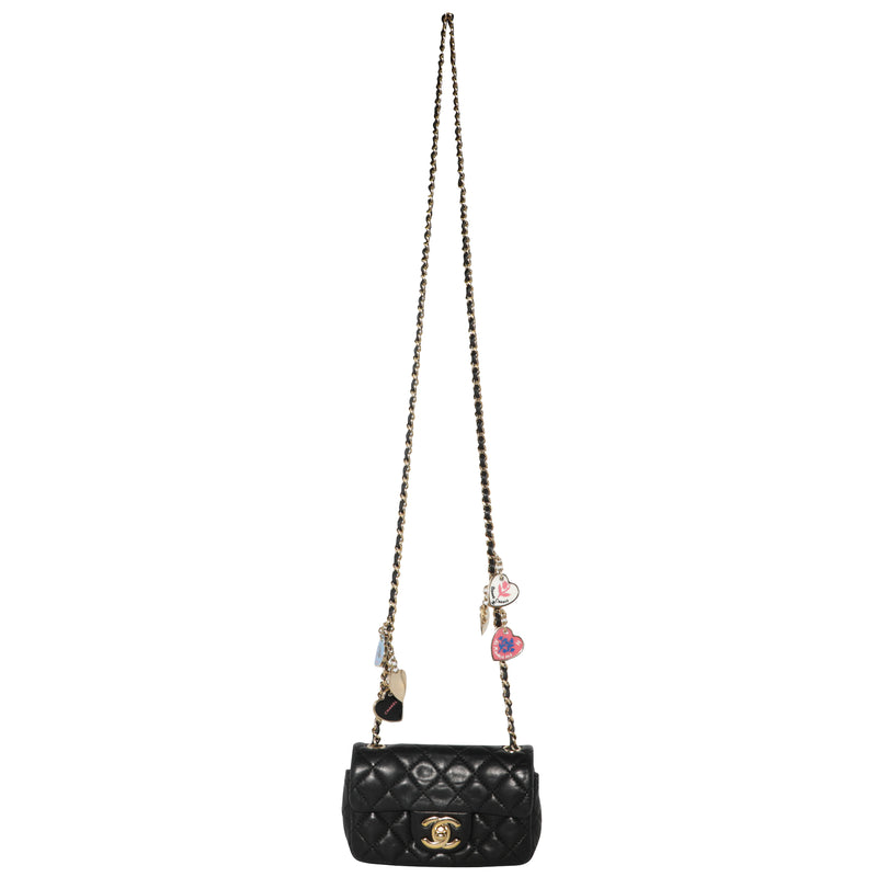 Chanel Lambskin Leather Valentine's Limited Edition Charm Crossbody Bag