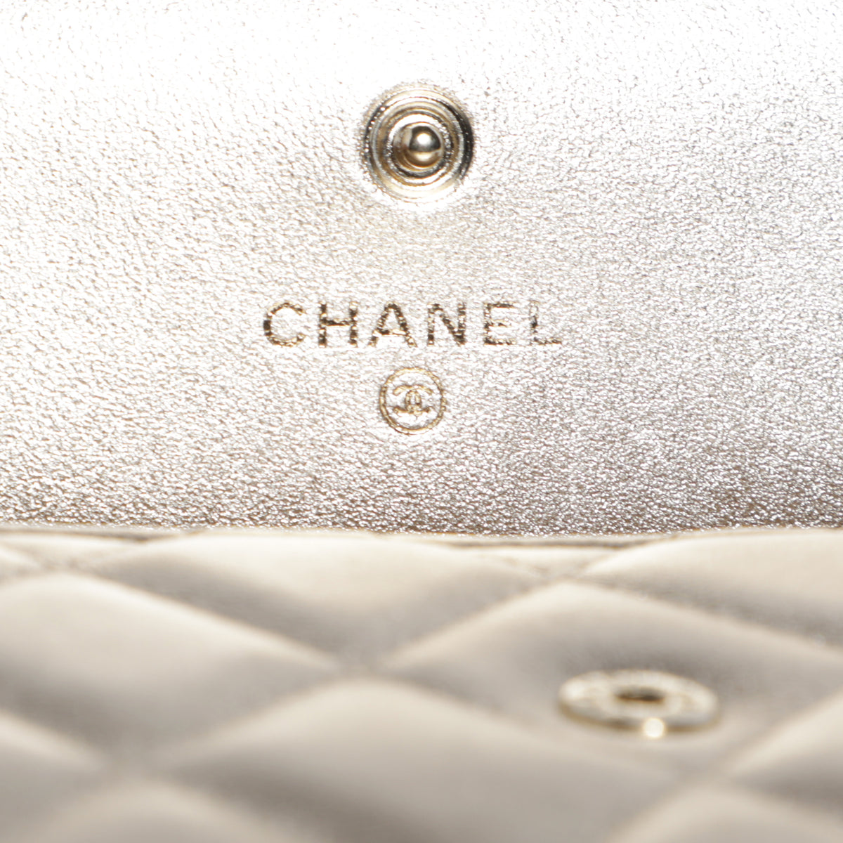 Chanel Metallic Leather Bi-Fold Quilted Wallet