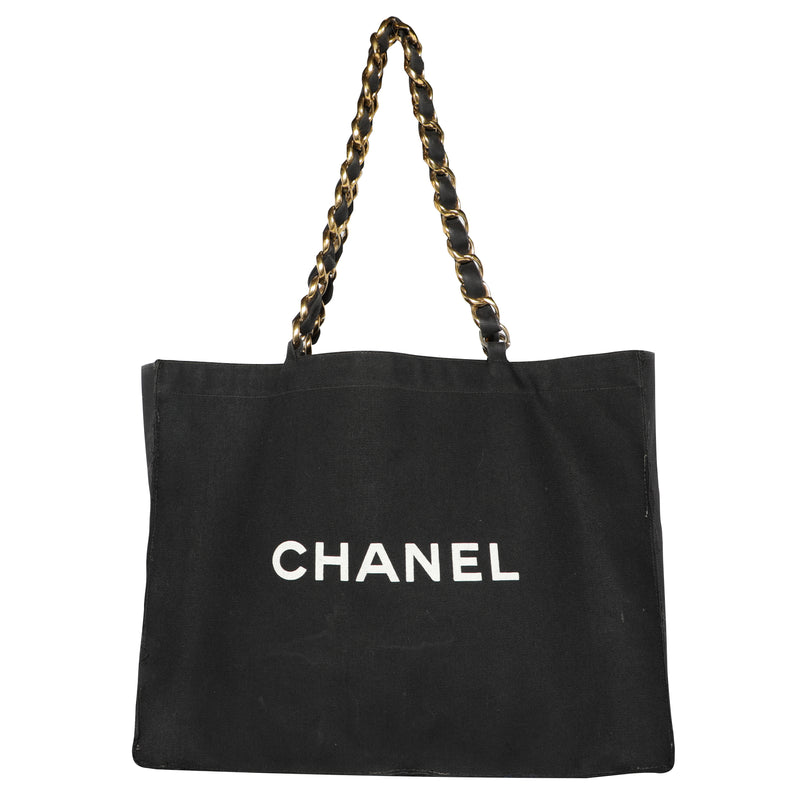 Vintage 1990s Chanel Canvas Oversized Shopping Tote Bag – Mint Market