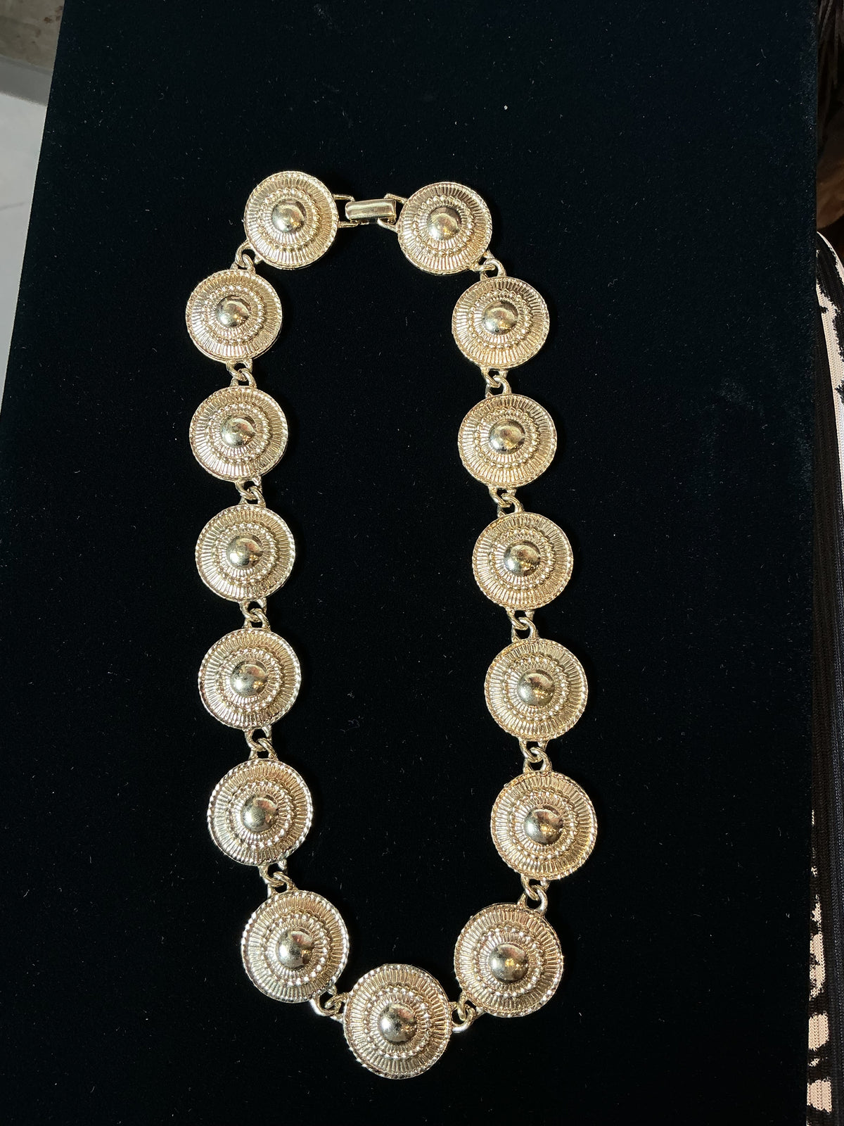 Vintage 1980s gold plated disc medallion chain necklace