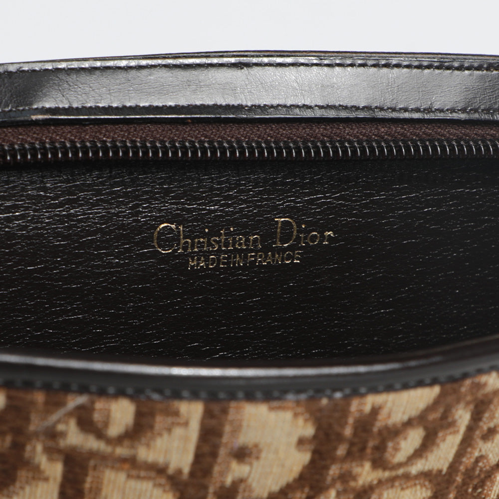 Vintage 1970s Christian Dior Monogram Top Handle Clutch Bag