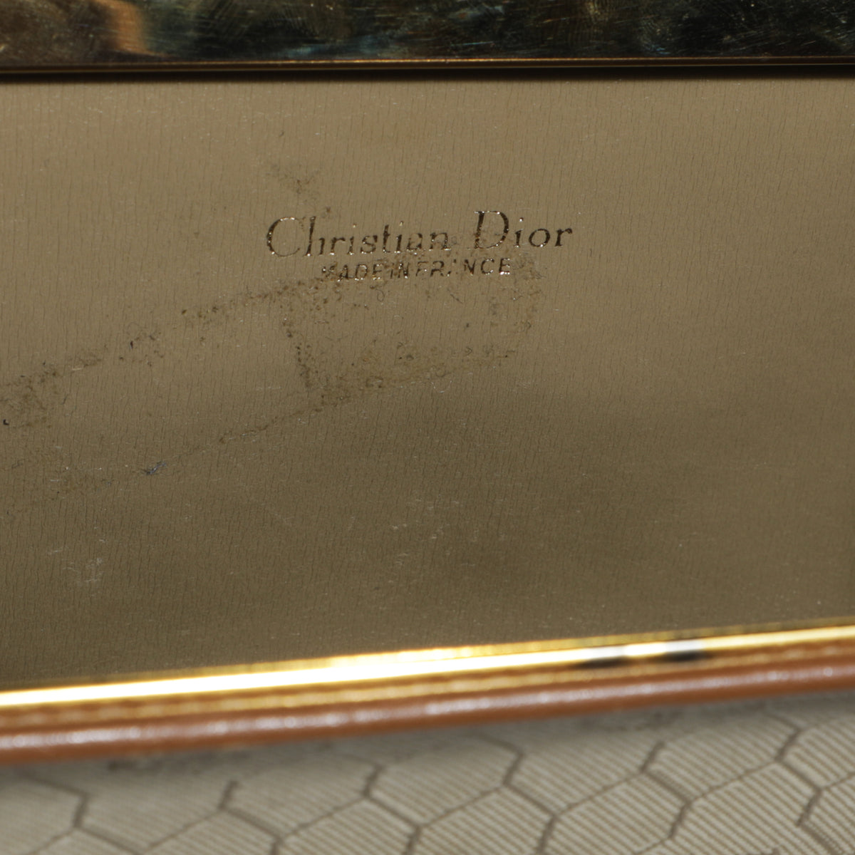 Vintage Christian Dior Honeycomb Logo Monogram Frame Kisslock Clutch