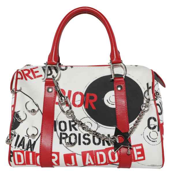 Christian Dior Hardcore Collection Pierced Canvas Leather Speedy Bag