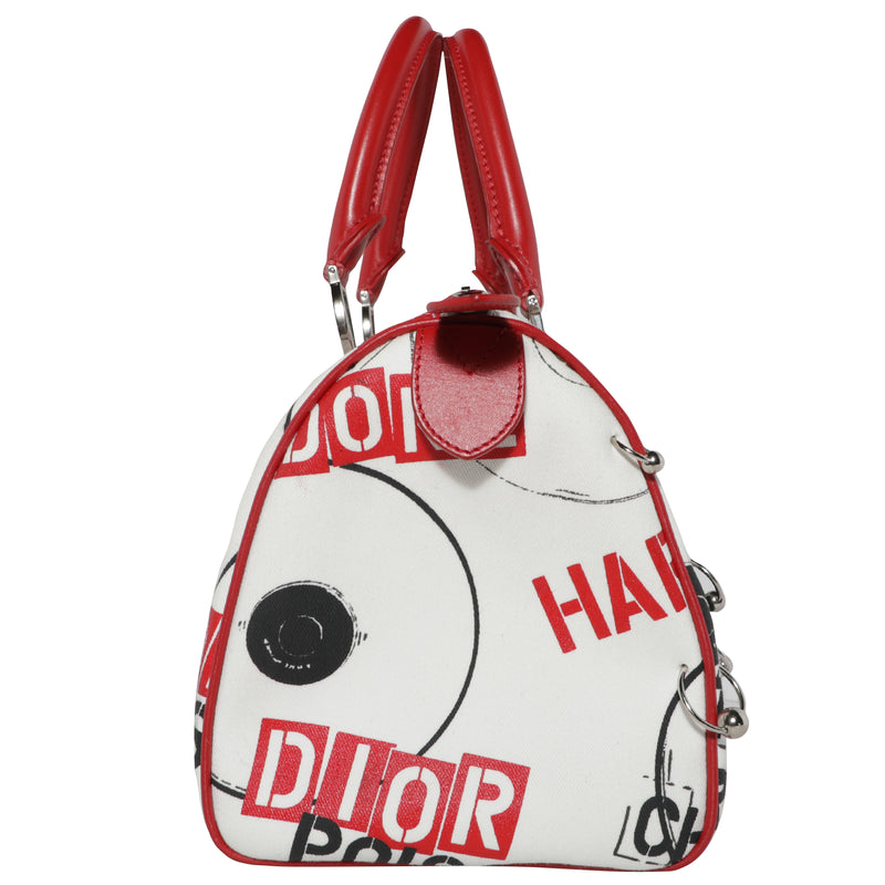 Christian Dior Hardcore Collection Pierced Canvas Leather Speedy Bag