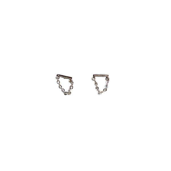 925 Dainty Bar Chain Swag Earrings