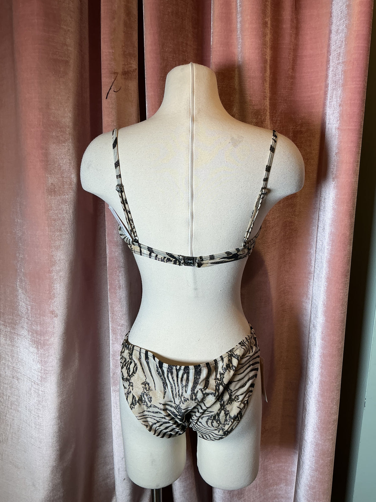 Vintage 90s Gottex Zebra Bikini Large