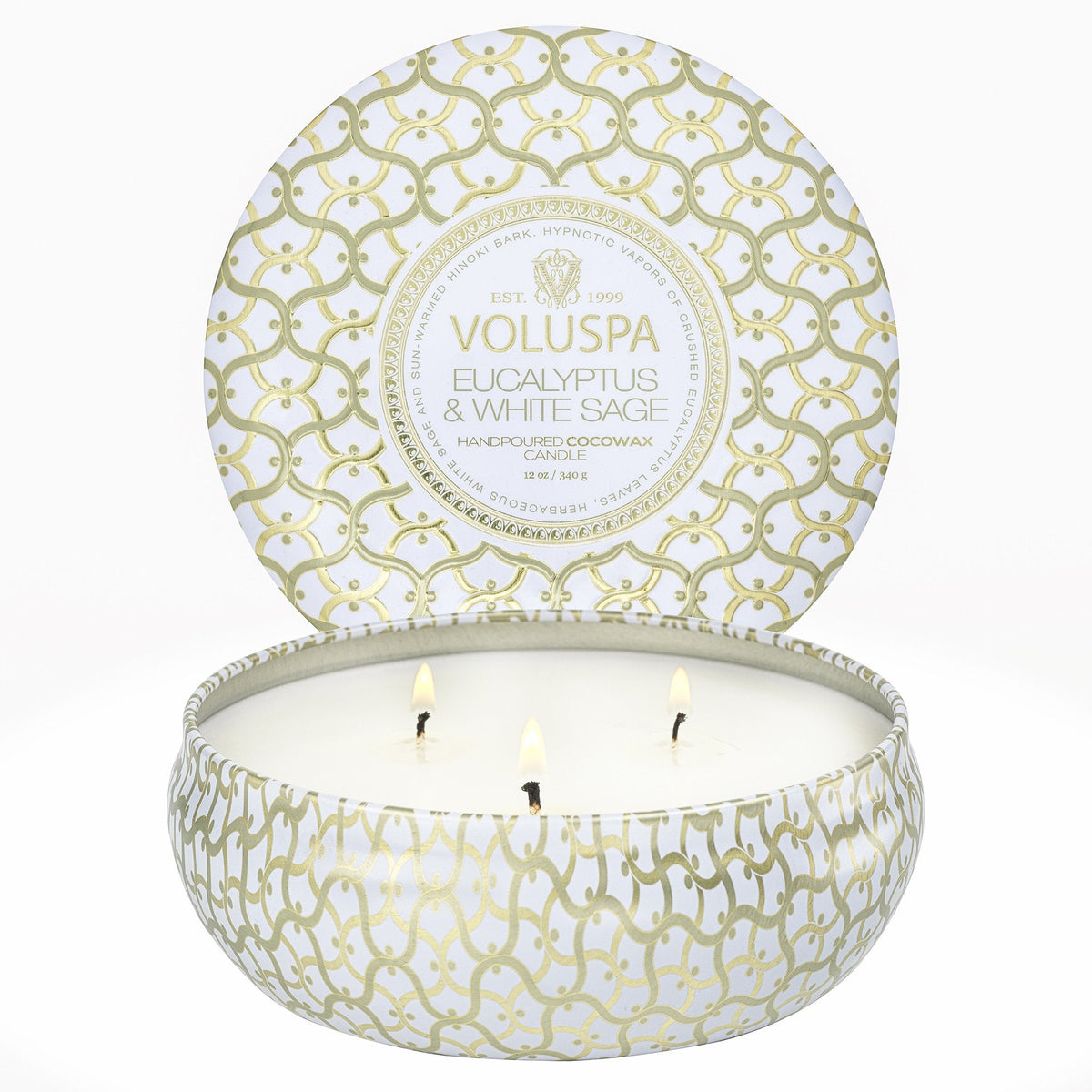 Eucalyptus & White Sage 3 Wick Tin Candle