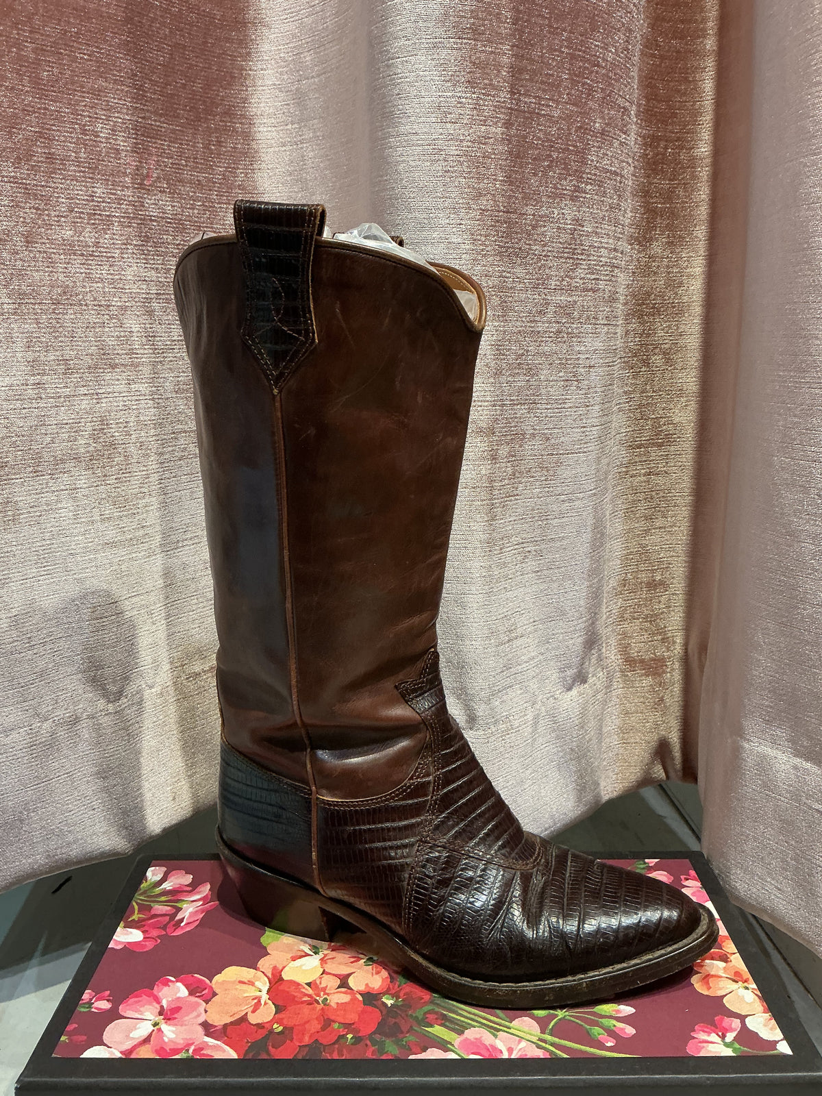 Vtg 1980s Calvin Klein Brown Leather Ankle Boots Women's Size 5.5 6