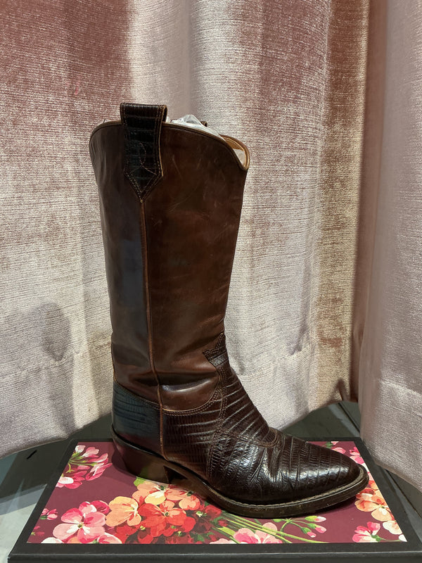 Vtg 1980s Calvin Klein Brown Leather Ankle Boots Women's Size 5.5 6