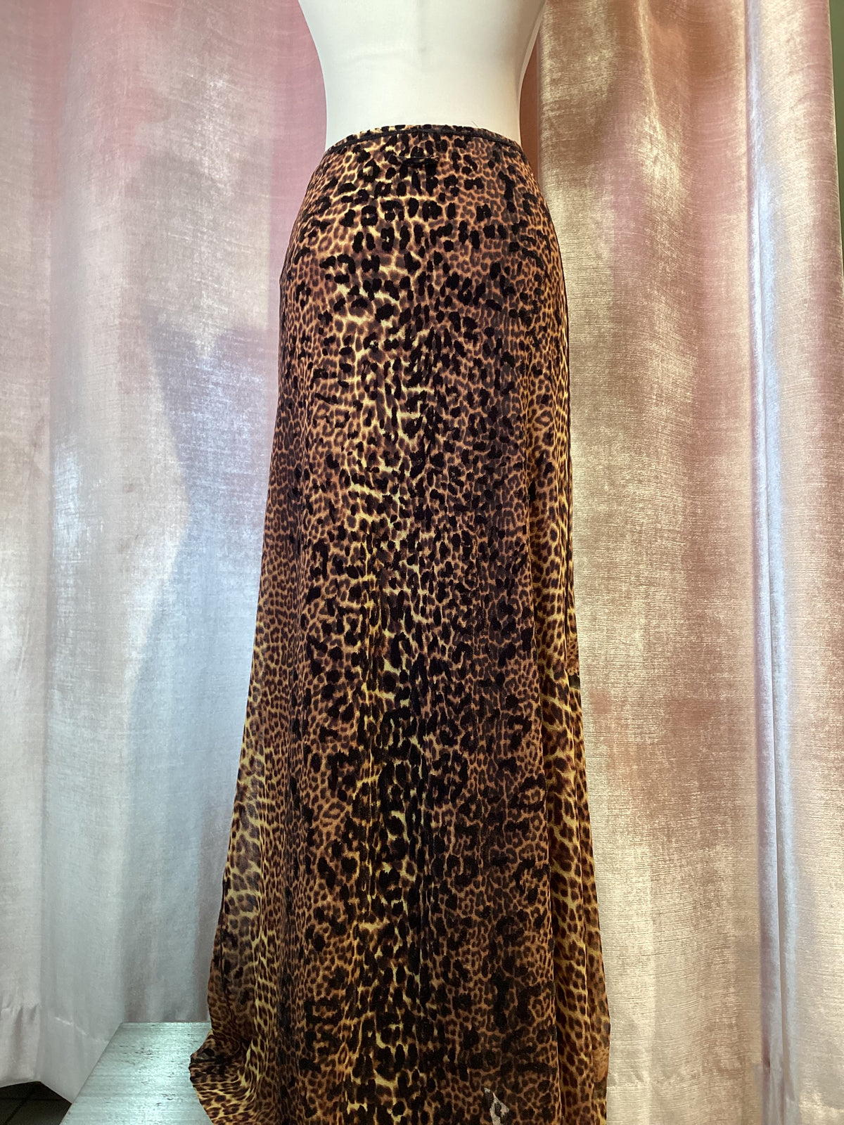 Y2K 90s Jean Paul Gaultier Maille Animal Print Mesh Maxi Skirt