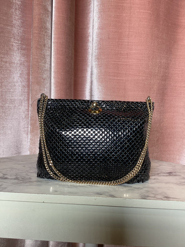 Vintage 1970s whiting and Davis chainmail mesh disco shoulder bag