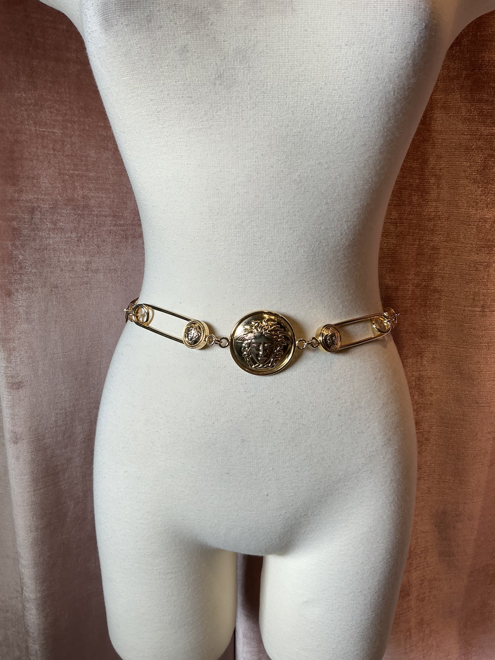 Vintage 1990s Versace gold plated Medusa medallion safety  display picture 1