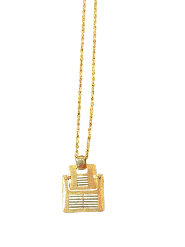 Vintage 1970s Geometric Pendant Necklace