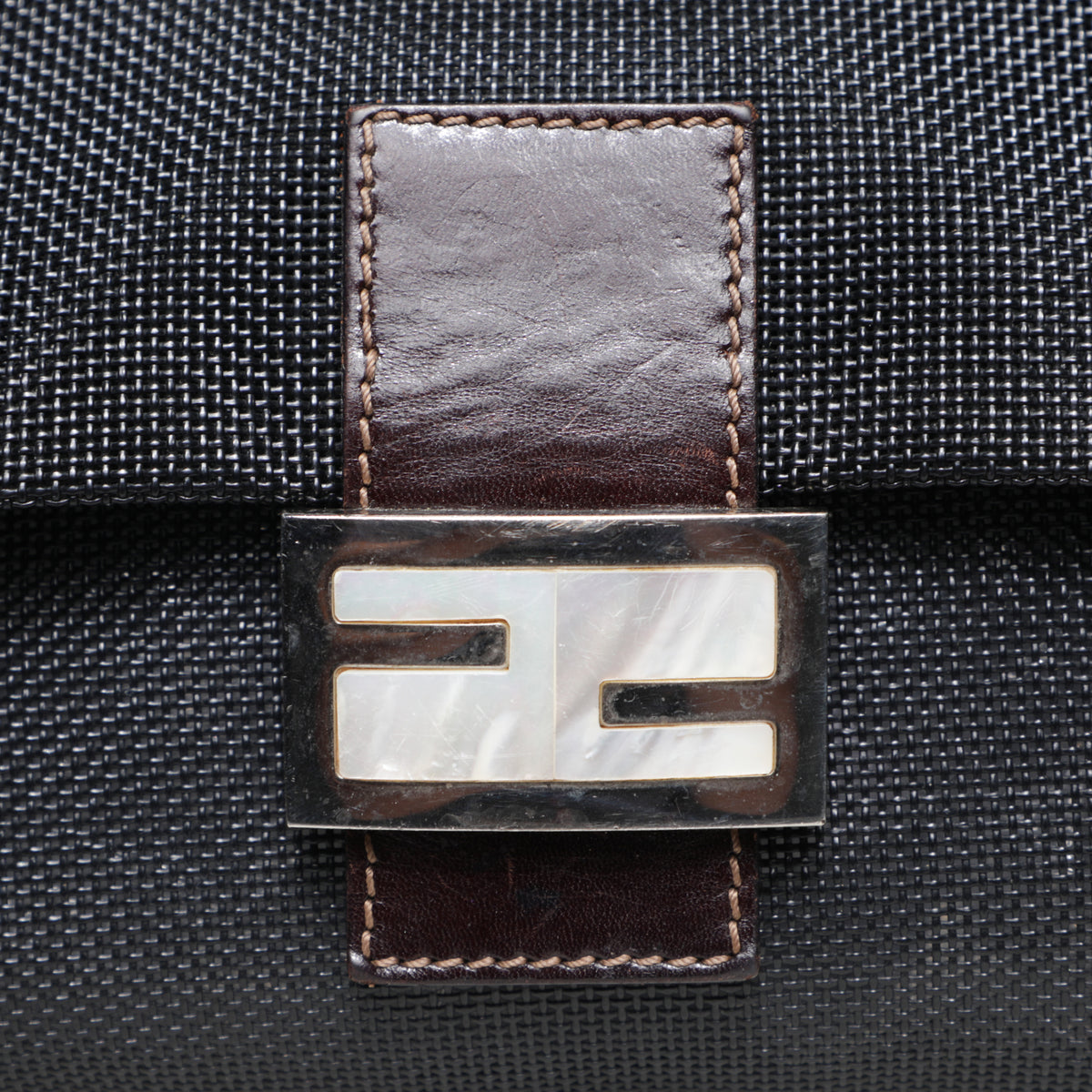Y2K Fendi Mesh Leather Shoulder Crossbody Messenger Bag