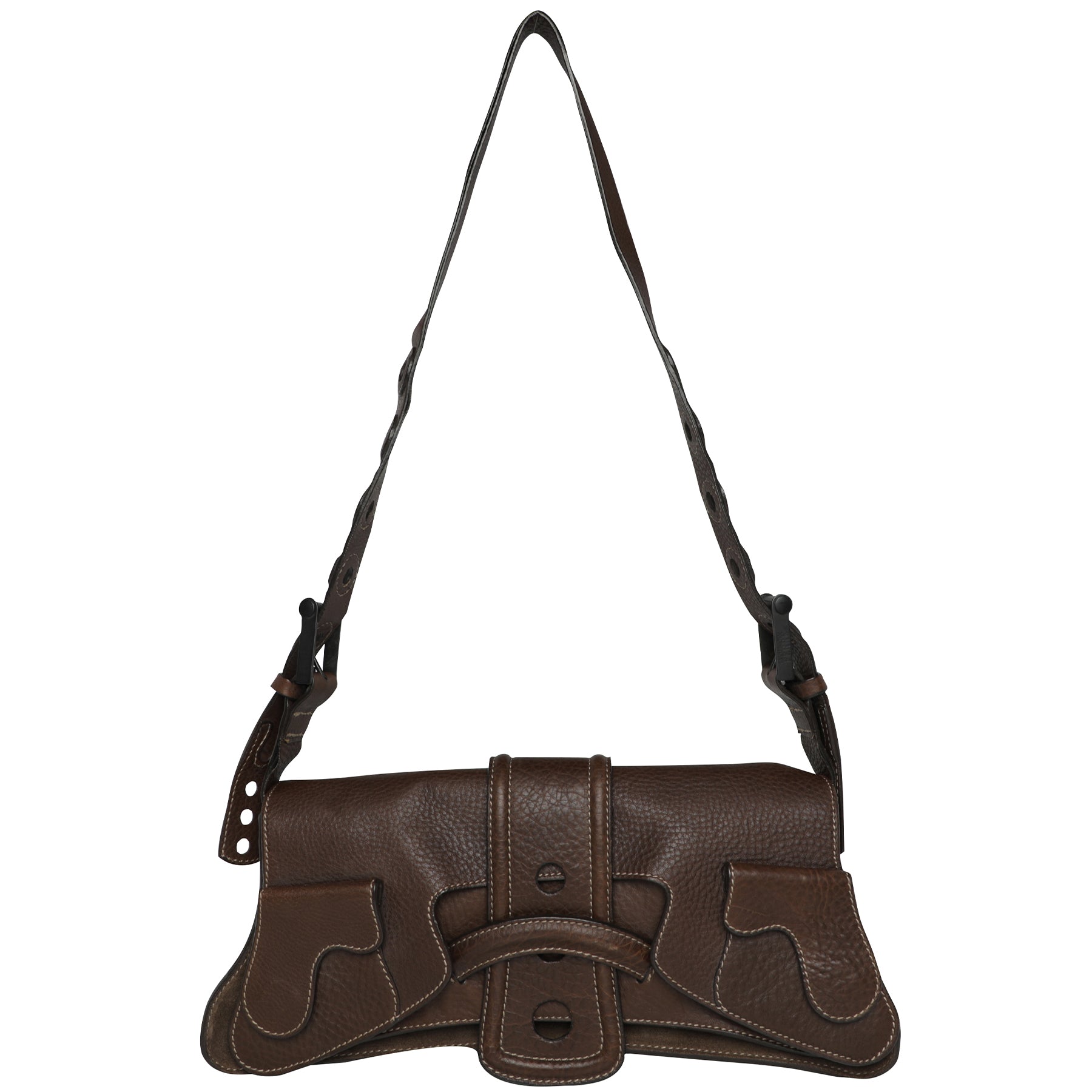 Gianfranco Ferre Brown Jacquard Fabric and Leather Flap Satchel Gianfranco  Ferre | TLC