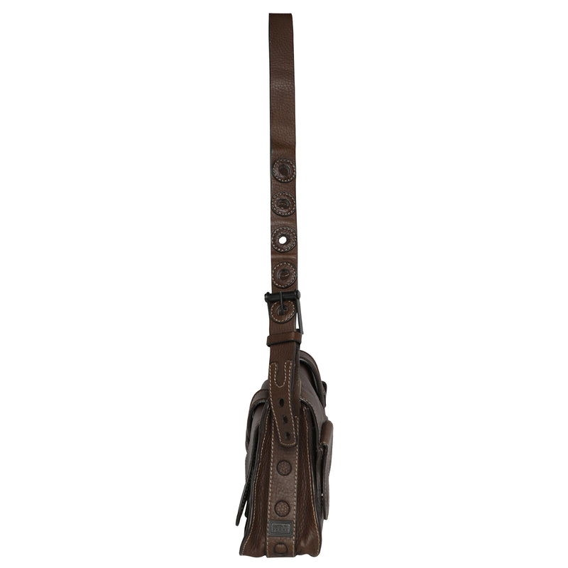 Y2K Gianfranco Ferre Pebbled Leather Cargo Pocket Shoulder Bag