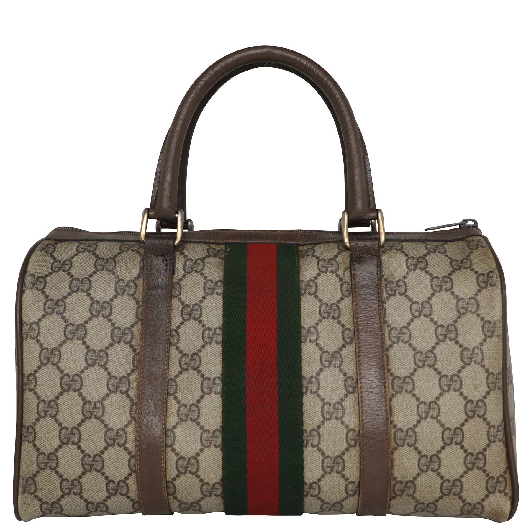 Gucci Top Handle Stripe GG Monogram Boston Bowler Speedy Bag – Mint Market
