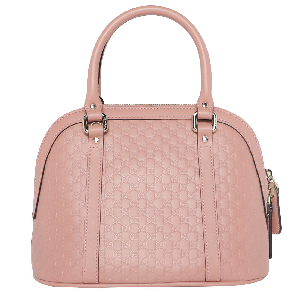 Gucci Guccisma Mini Dome Leather Monogram Top Handle Crossbody Bag - Soft Pink 