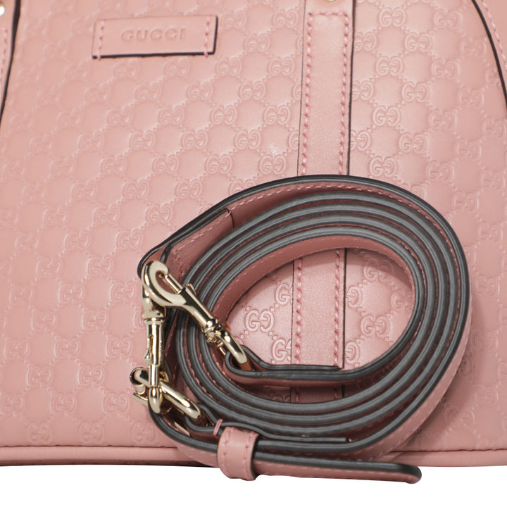 Gucci Guccisma Mini Dome Leather Monogram Top Handle Crossbody Bag - Soft Pink 
