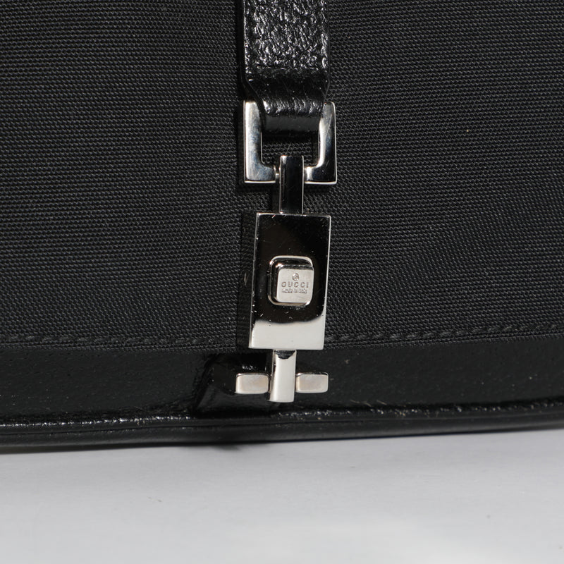 Vintage Y2K Gucci Canvas Jackie Leather Shoulder Bag