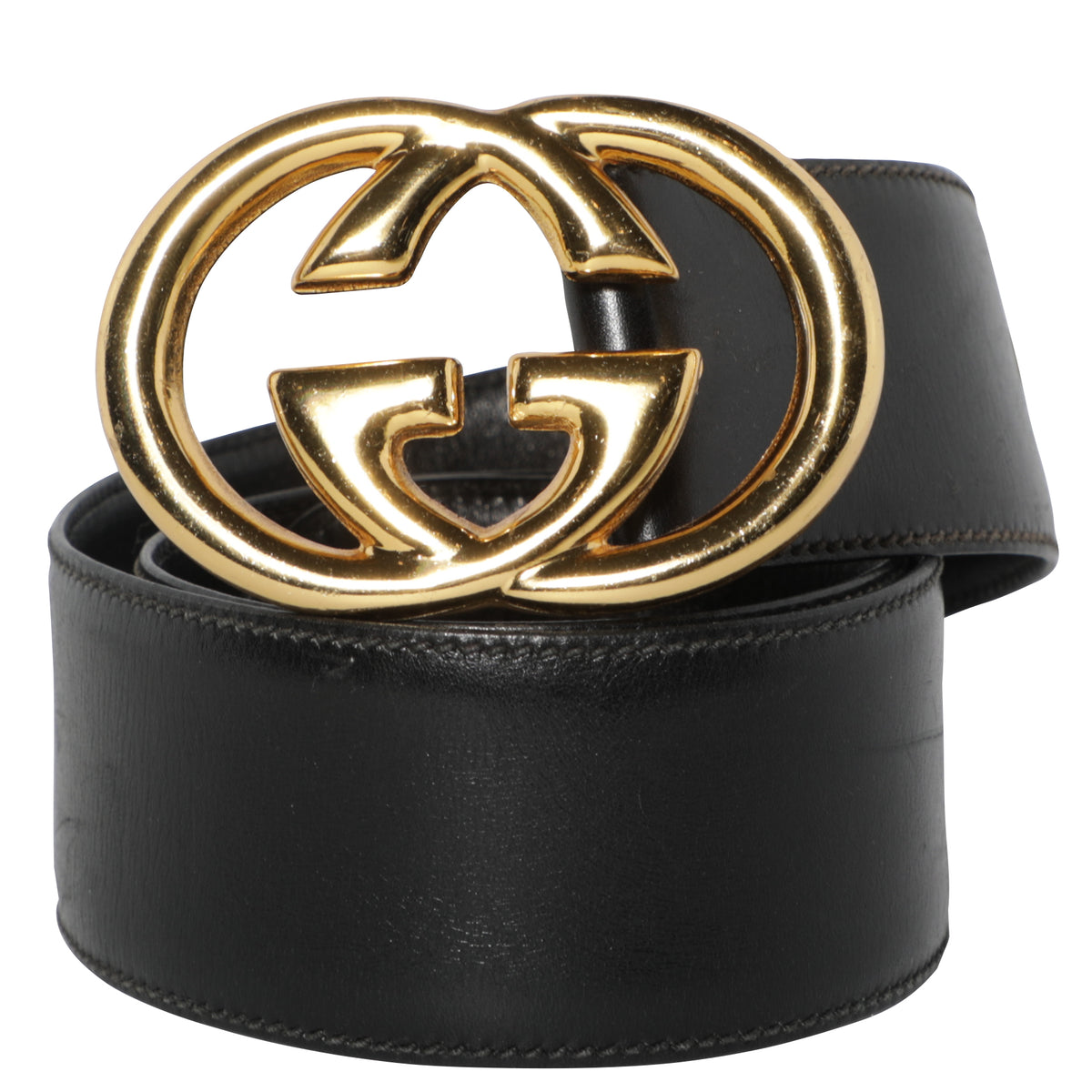 Vintage Gucci Leather GG Logo Belt 70/28
