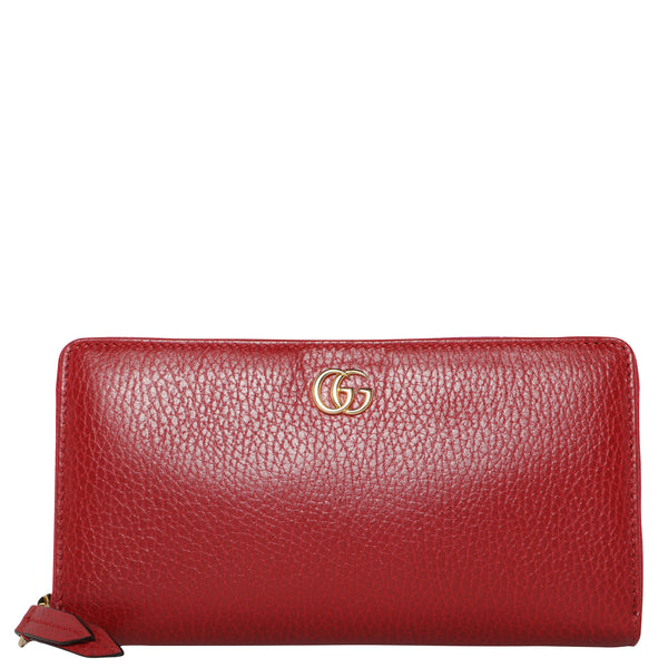 Gucci Marmont Calfskin Leather GG Logo Zip Around Long Wallet