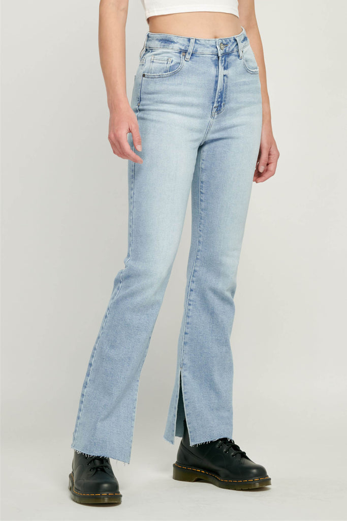 Ryan Light Wash Clean Side Slit Bootcut Y2K Jeans