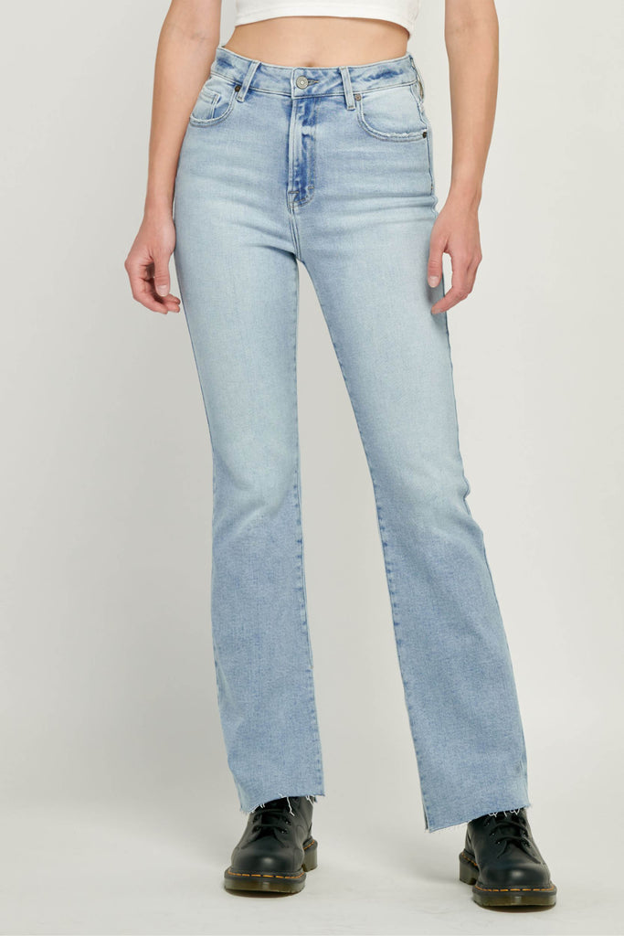 Ryan Light Wash Clean Side Slit Bootcut Y2K Jeans