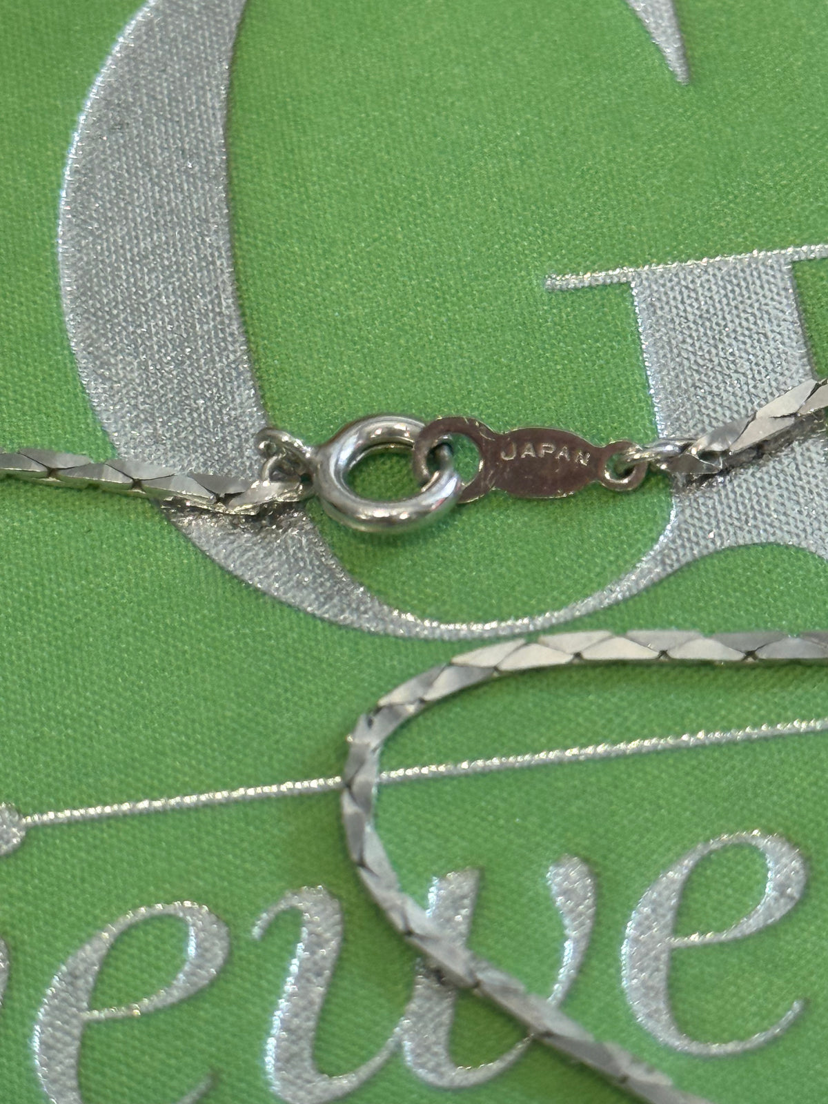 Upcycled Glass Female Cameo on Vintage Japan Silver Chain