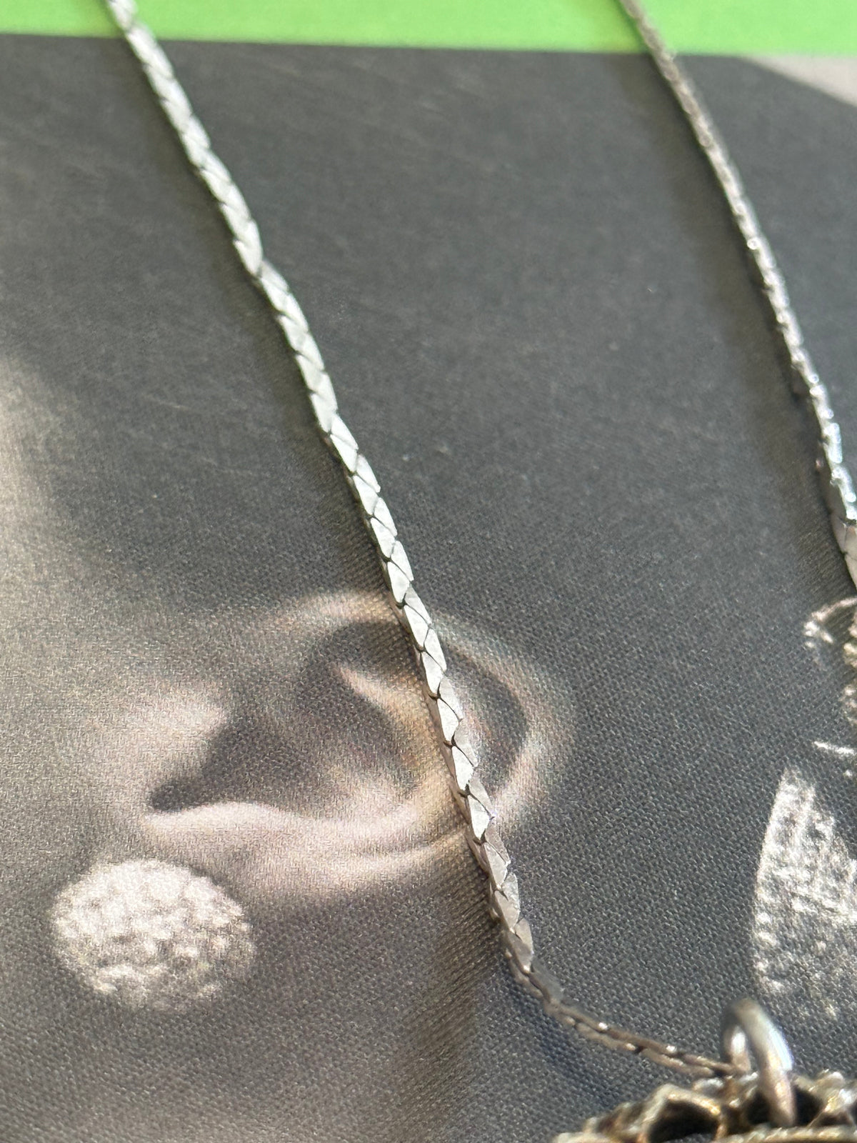 Upcycled Glass Female Cameo on Vintage Japan Silver Chain
