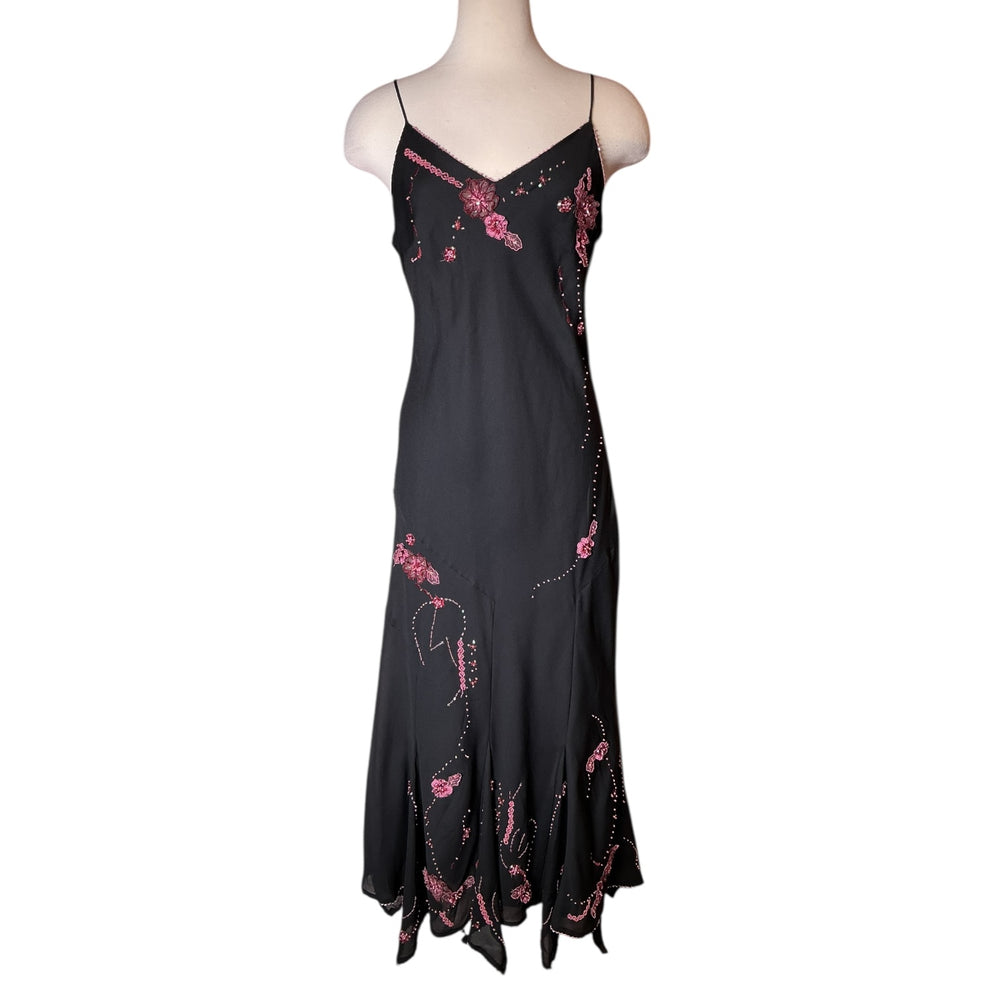Vintage Y2K Liz Jordan Floral Beaded Sequin Maxi Dress Mint Market Vintage Y2K Liz Jordan Floral Beaded Sequin Maxi Dress Mint Market
