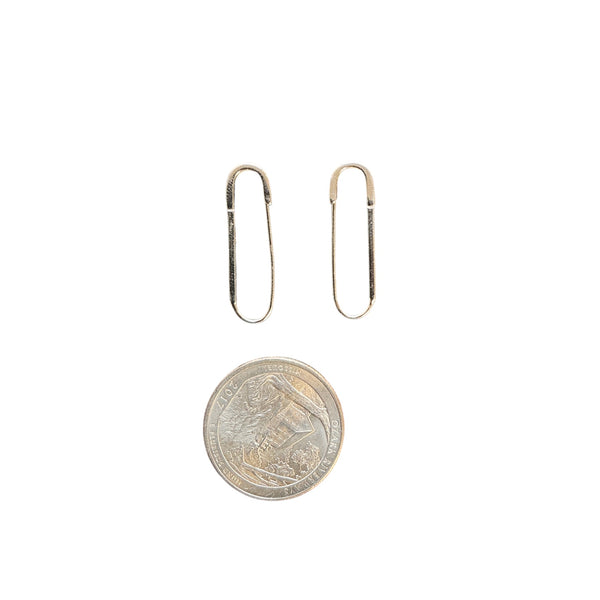 925 Safety Pin Small Hoops