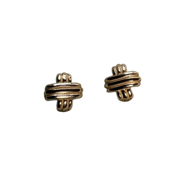 925 Ribbed 'X' Paloma Picasso Style Studs