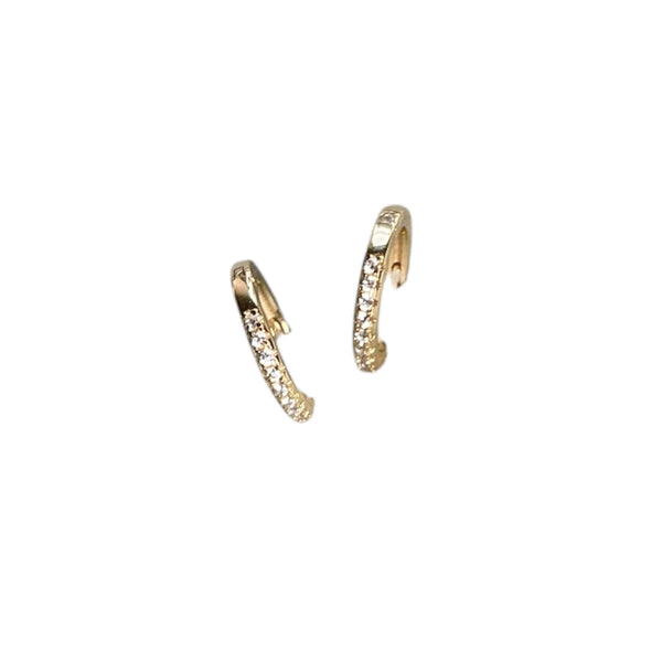 925 Pave Round Huggie Hoops